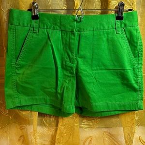 I Crew…Green Broken In Chino shorts…Size 6… 100% cotton…New with tags